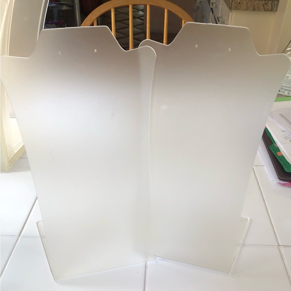 Two Frosted Acrylic Tall Display Stands, with earring holes, 11.5” tall - Picture 2 of 3
